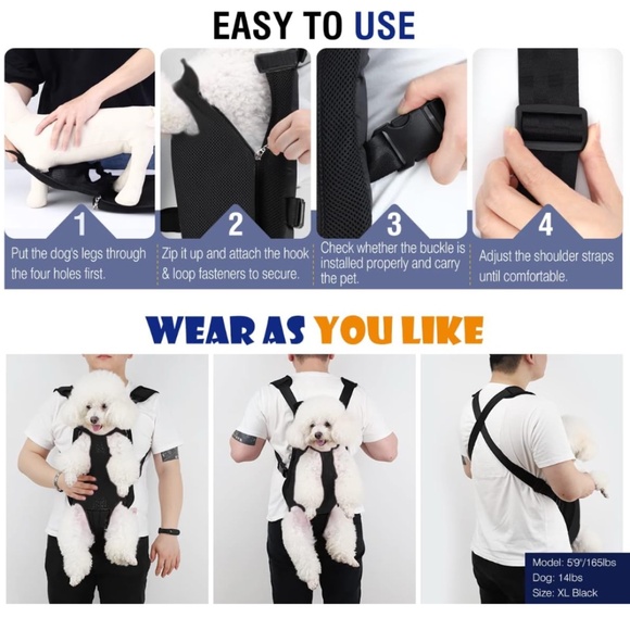 Pawaboo Adjustable Pet Carrier Backpack Front Carry Travel Bag โข NWOT โข Size XL - Picture 9 of 11